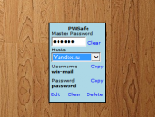 Password Safe - password storage gadget on windows 7 desktop.