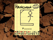 Hangman game on Windows desktop.