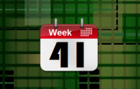 Week number - calendar with the number of the week on the desktop.